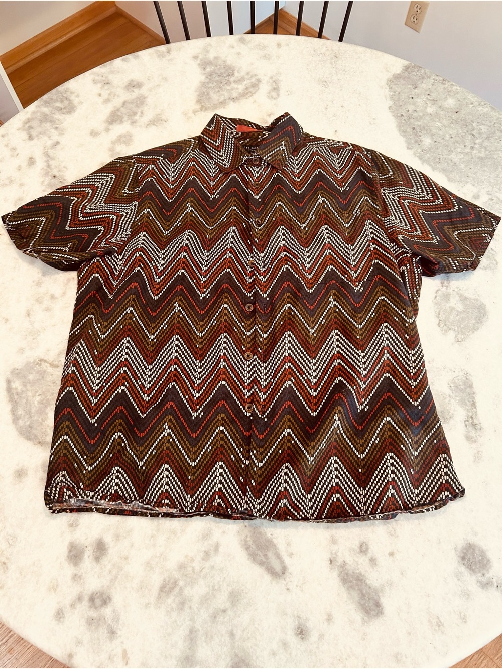 Mens Ted Baker London Justsit Short Sleeve Zigzag Print Shirt